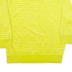 NIKE Womens Yellow Striped Plain Round Neck Basic Knit Jumper M Casual