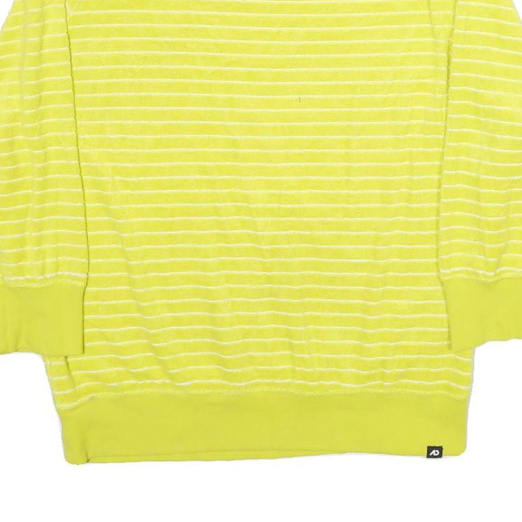 NIKE Womens Yellow Striped Plain Round Neck Basic Knit Jumper M Casual