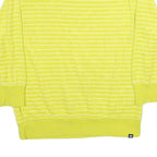 NIKE Womens Yellow Striped Plain Round Neck Basic Knit Jumper M Casual