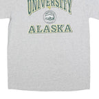 GILDAN Mens Grey University of Alaska Graphic T-Shirt M Short Sleeve Crew Neck