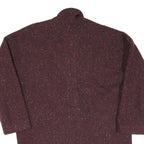 MOI Womens Maroon Burgundy Classic Jacket M Cotton Blend Plain Button Closure