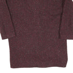 MOI Womens Maroon Burgundy Classic Jacket M Cotton Blend Plain Button Closure