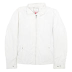 CHAMPION Womens White Jacket M Polyester Zip Casual Lightweight Plain