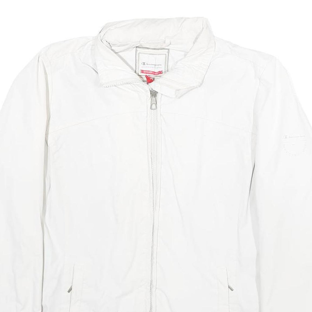 CHAMPION Womens White Jacket M Polyester Zip Casual Lightweight Plain
