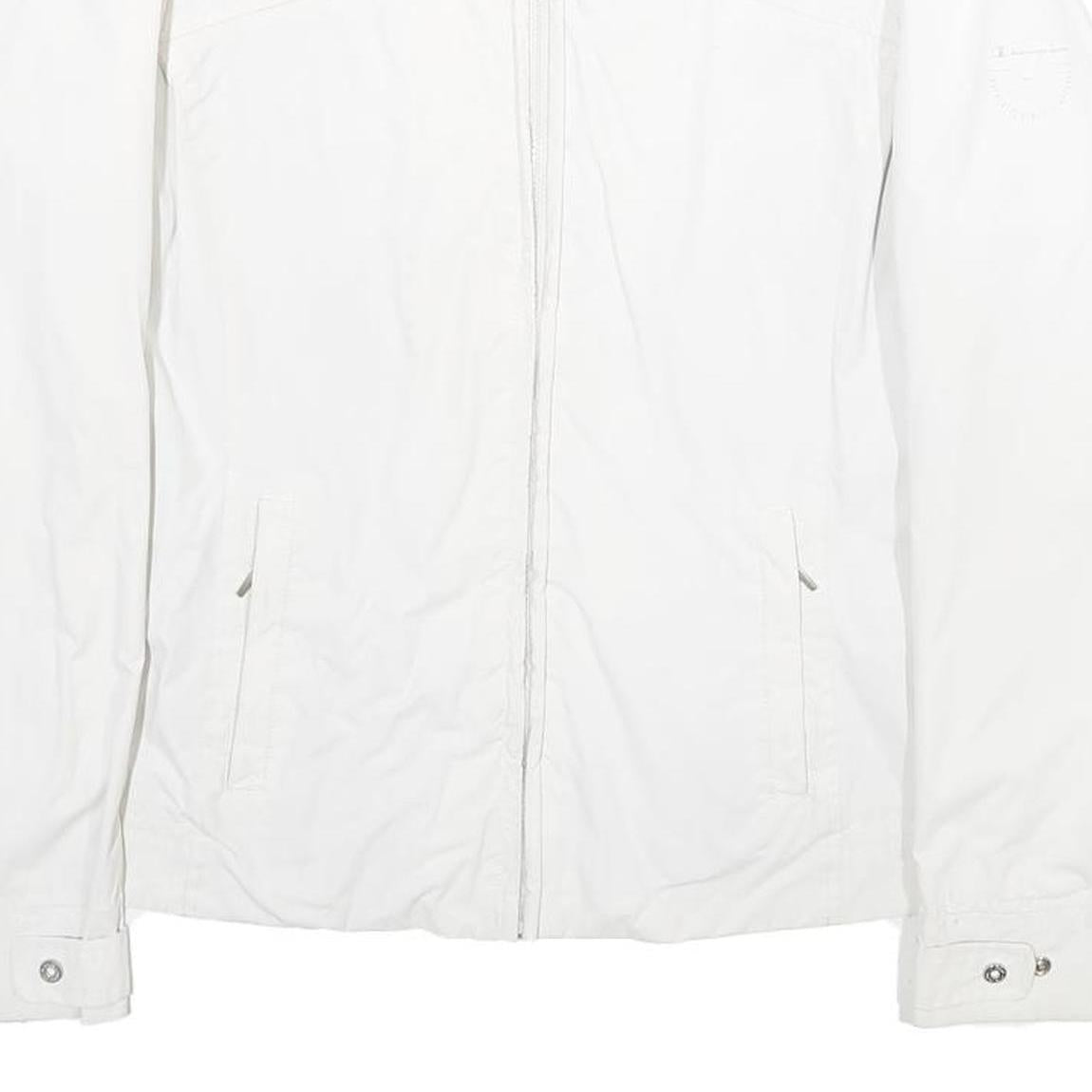 CHAMPION Womens White Jacket M Polyester Zip Casual Lightweight Plain