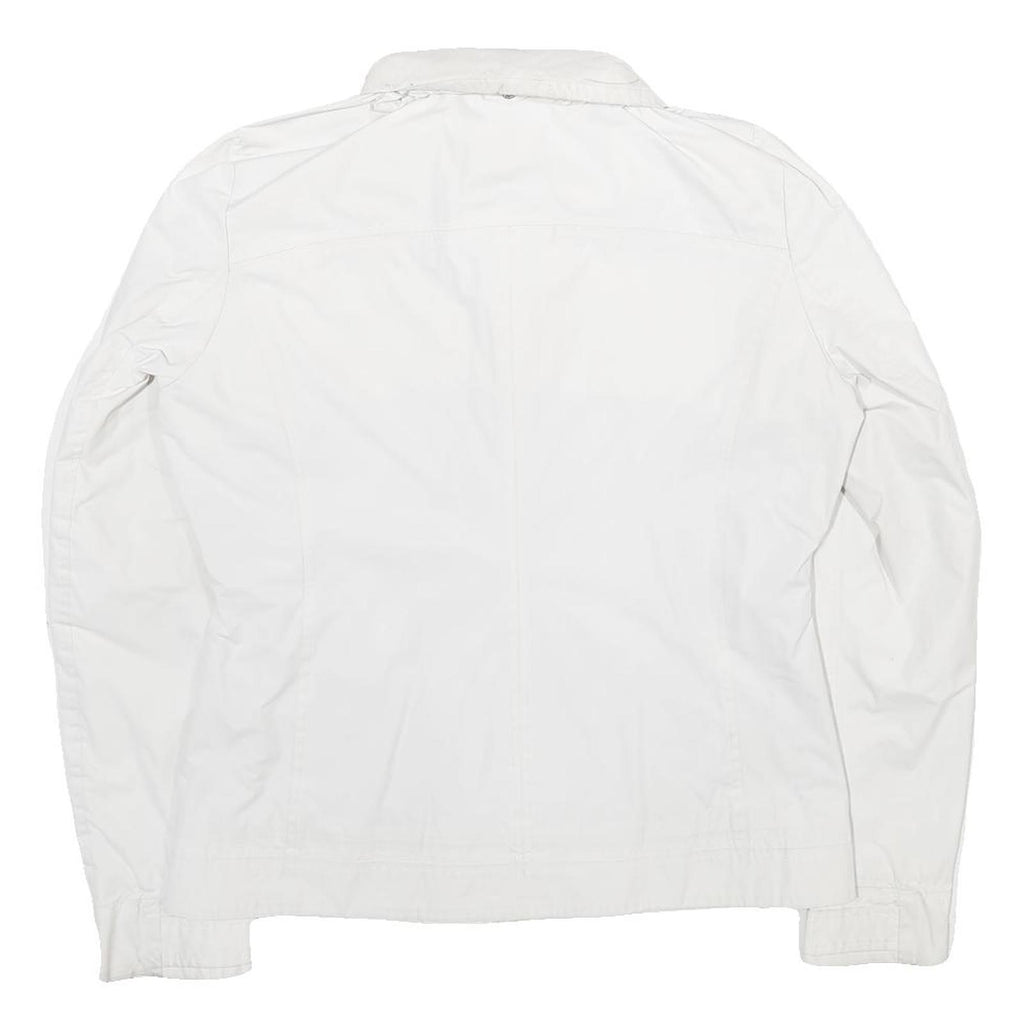 CHAMPION Womens White Jacket M Polyester Zip Casual Lightweight Plain