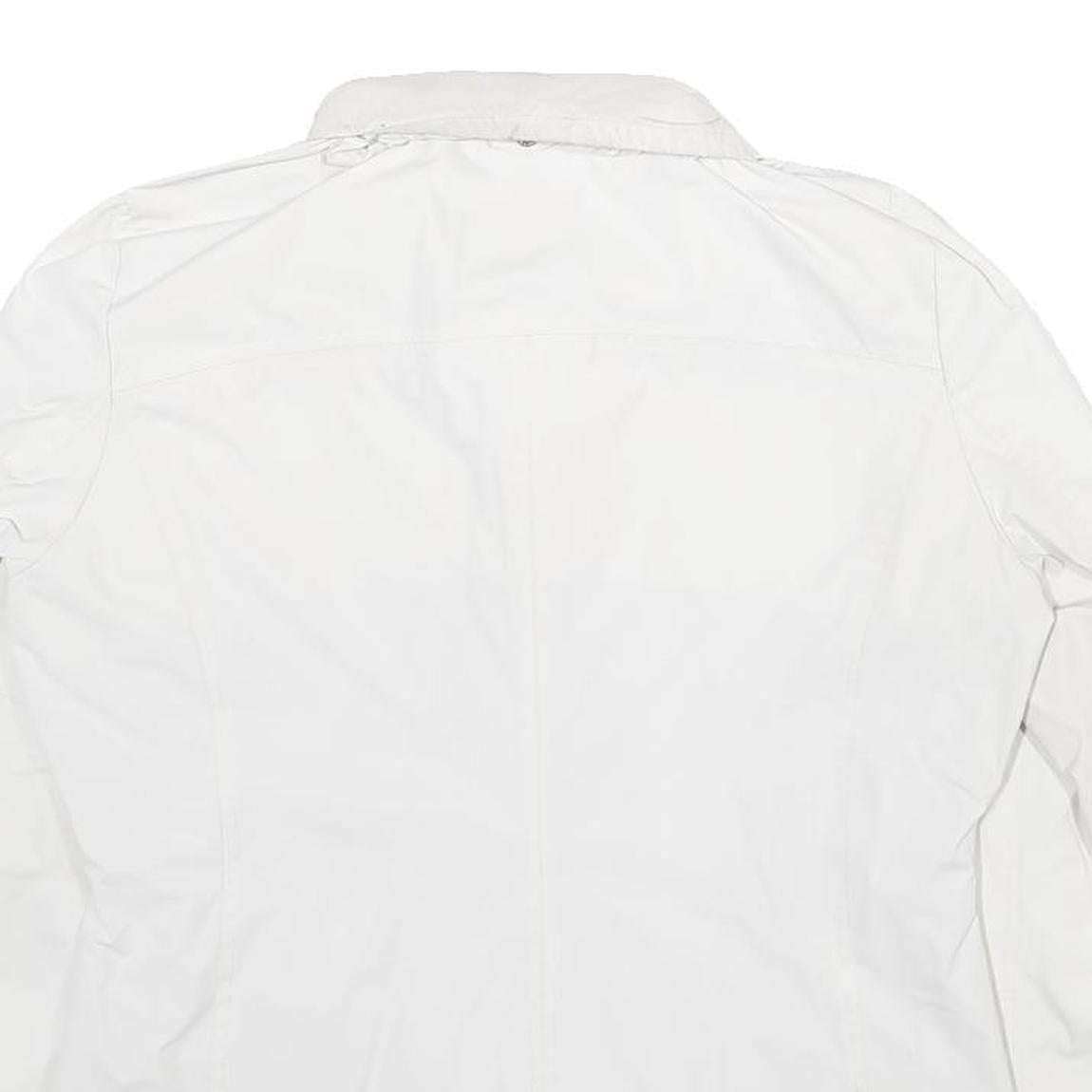 CHAMPION Womens White Jacket M Polyester Zip Casual Lightweight Plain