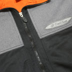 LOTTO Mens Orange & Grey Track Jacket XL Polyester Blend Colourblock Zip Long