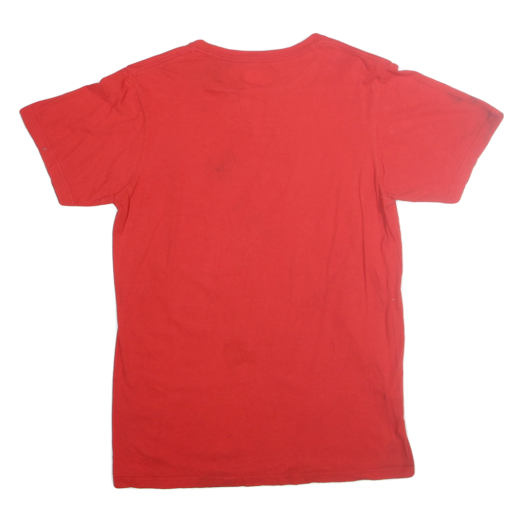 MAJESTIC Mens Red Texas Rangers Graphic T-Shirt M Crew Neck Short Sleeve