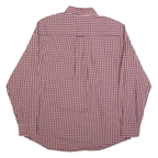 CHAPS Mens Red & Blue Check Shirt XL Button Down Collar Long Sleeve Classic Fit