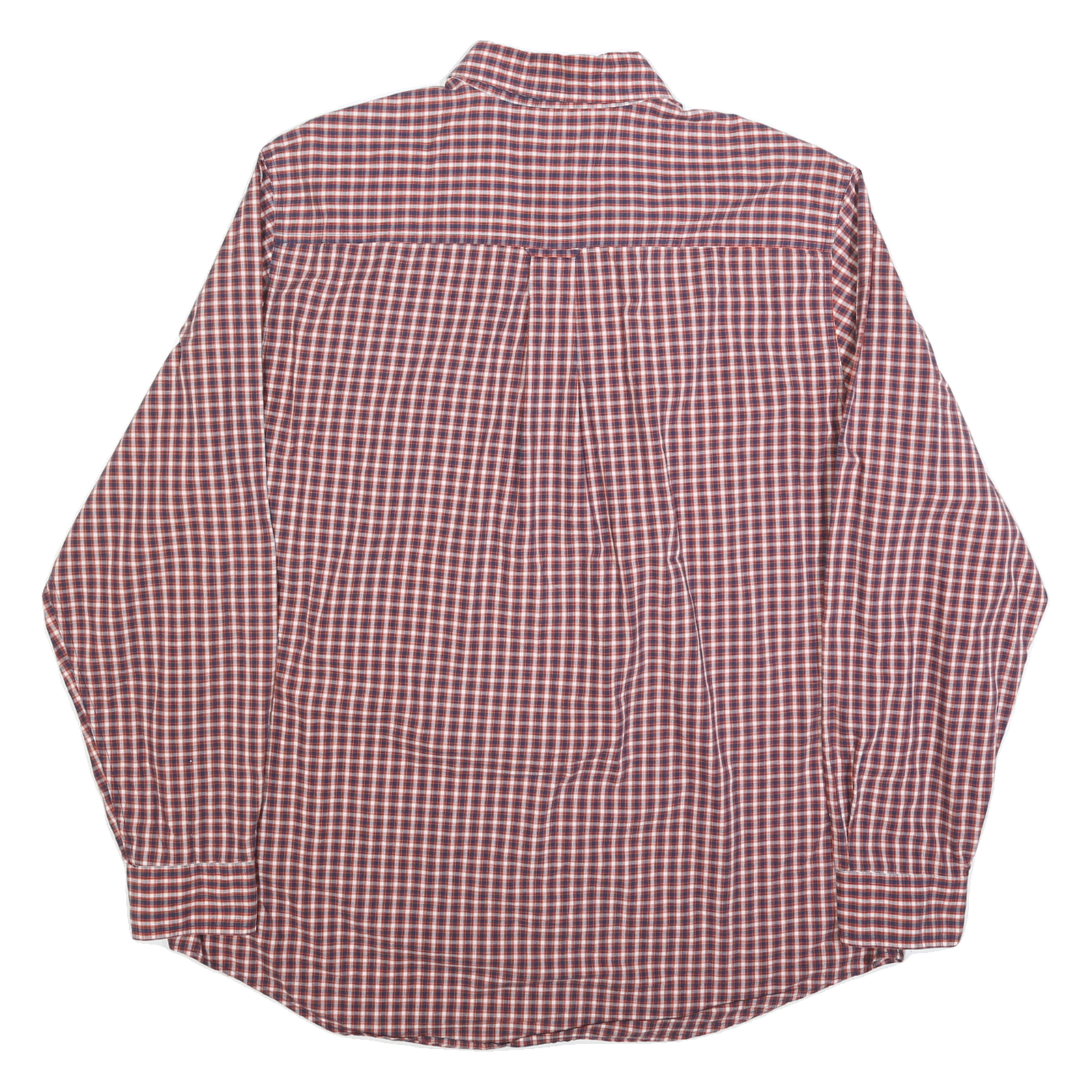 CHAPS Mens Red & Blue Check Shirt XL Button Down Collar Long Sleeve Classic Fit