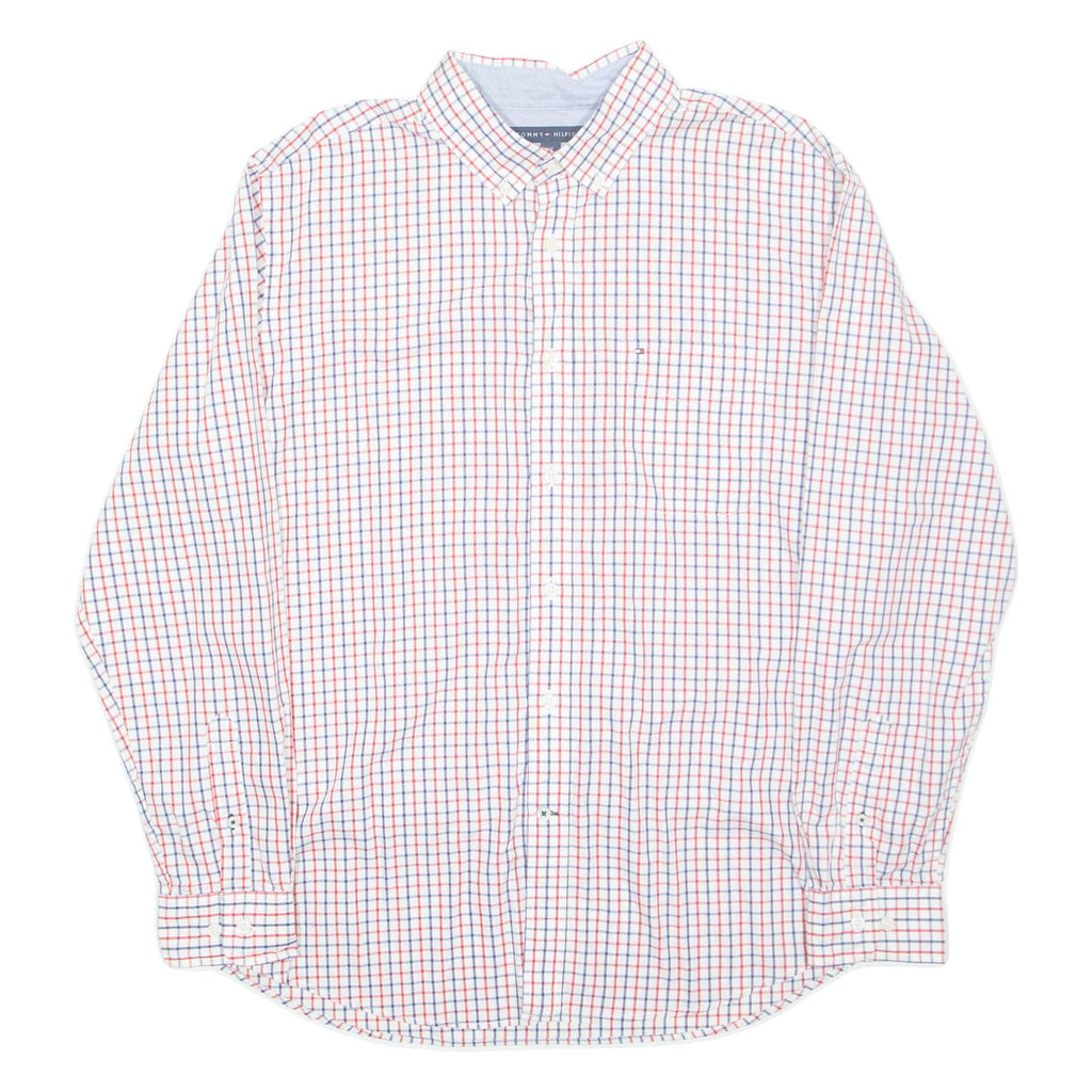 TOMMY HILFIGER Mens Shirt Red Check Long Sleeve L
