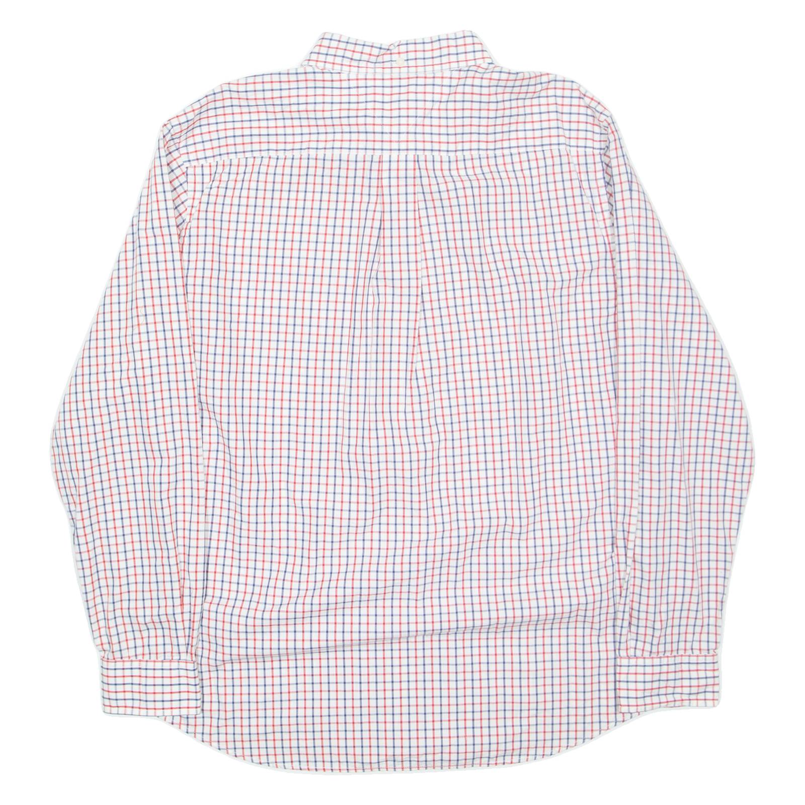 TOMMY HILFIGER Mens Shirt Red Check Long Sleeve L