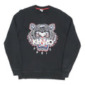 KENZO Mens Black Cotton Blend Crew Neck S Tiger Logo Sweatshirt