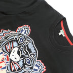 KENZO Mens Black Cotton Blend Crew Neck S Tiger Logo Sweatshirt