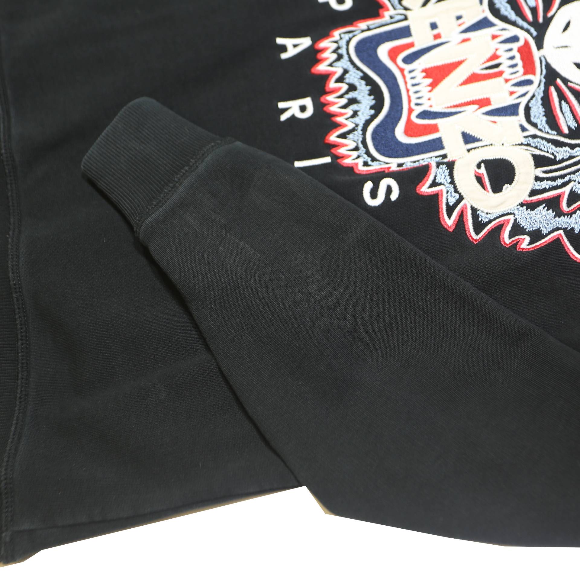 KENZO Mens Black Cotton Blend Crew Neck S Tiger Logo Sweatshirt