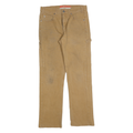 DICKIES Mens Cotton Blend Beige Regular Fit Straight Leg Trousers W30 L30
