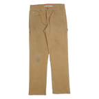 DICKIES Mens Cotton Blend Beige Regular Fit Straight Leg Trousers W30 L30