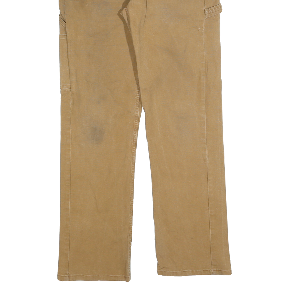 DICKIES Mens Cotton Blend Beige Regular Fit Straight Leg Trousers W30 L30