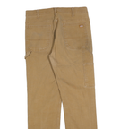 DICKIES Mens Cotton Blend Beige Regular Fit Straight Leg Trousers W30 L30