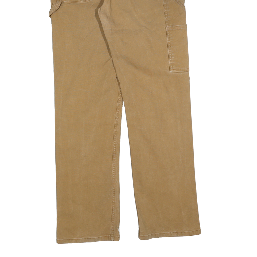 DICKIES Mens Cotton Blend Beige Regular Fit Straight Leg Trousers W30 L30