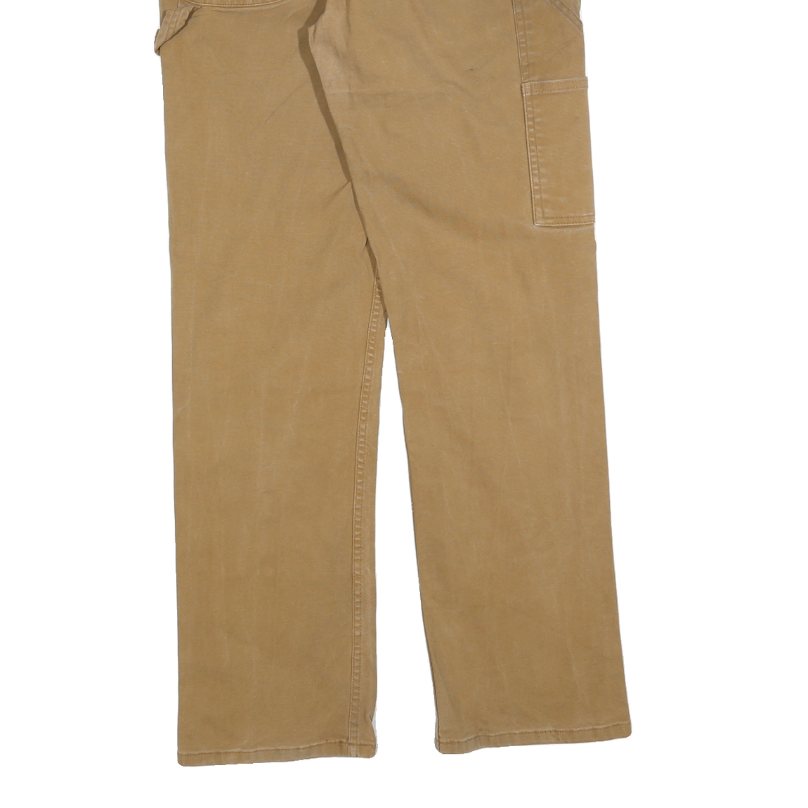 DICKIES Mens Cotton Blend Beige Regular Fit Straight Leg Trousers W30 L30
