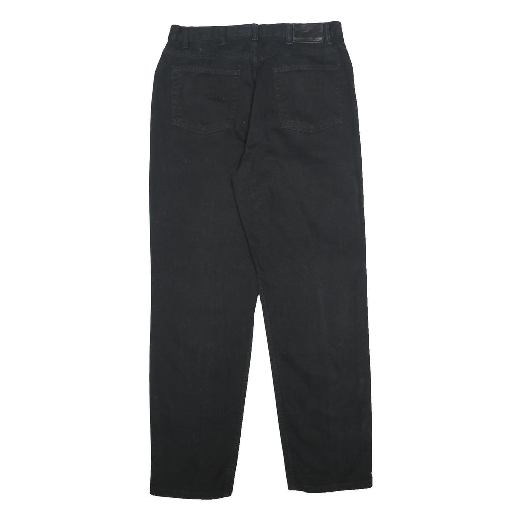 CALVIN KLEIN JEANS Mens Black Relaxed Straight Denim Medium W36 L34 Cotton Zip