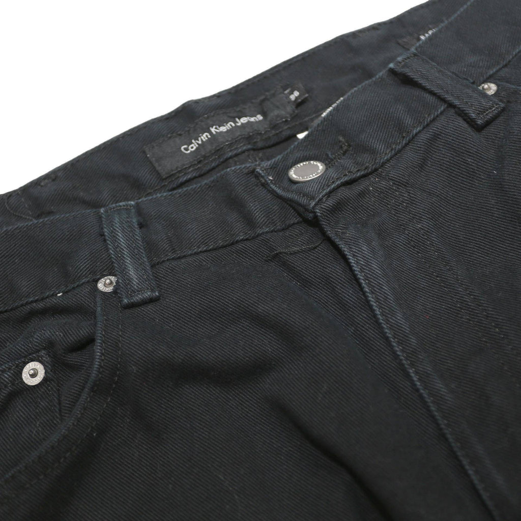 CALVIN KLEIN JEANS Mens Black Relaxed Straight Denim Medium W36 L34 Cotton Zip