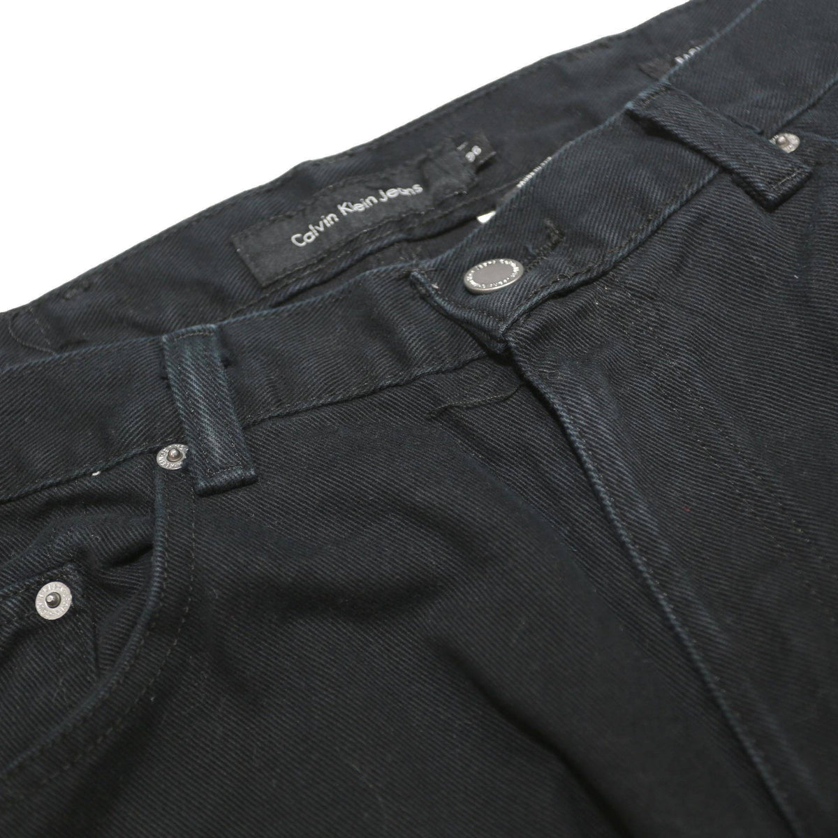 CALVIN KLEIN JEANS Mens Black Relaxed Straight Denim Medium W36 L34 Cotton Zip