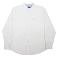 TOMMY HILFIGER Mens White Shirt XL Cotton Blend Button Down Collar Long Sleeve