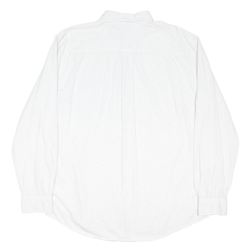 TOMMY HILFIGER Mens White Shirt XL Cotton Blend Button Down Collar Long Sleeve