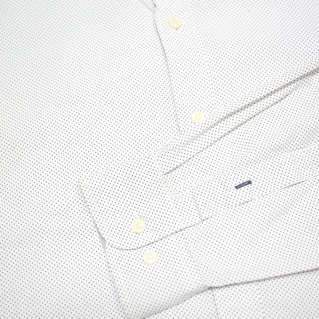 TOMMY HILFIGER Mens White Shirt XL Cotton Blend Button Down Collar Long Sleeve