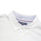TOMMY HILFIGER Mens White Shirt XL Cotton Blend Button Down Collar Long Sleeve