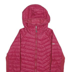 COLUMBIA Womens Red Bomber Jacket M Woven Plain Lightweight Hooded Zip