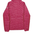 COLUMBIA Womens Red Bomber Jacket M Woven Plain Lightweight Hooded Zip