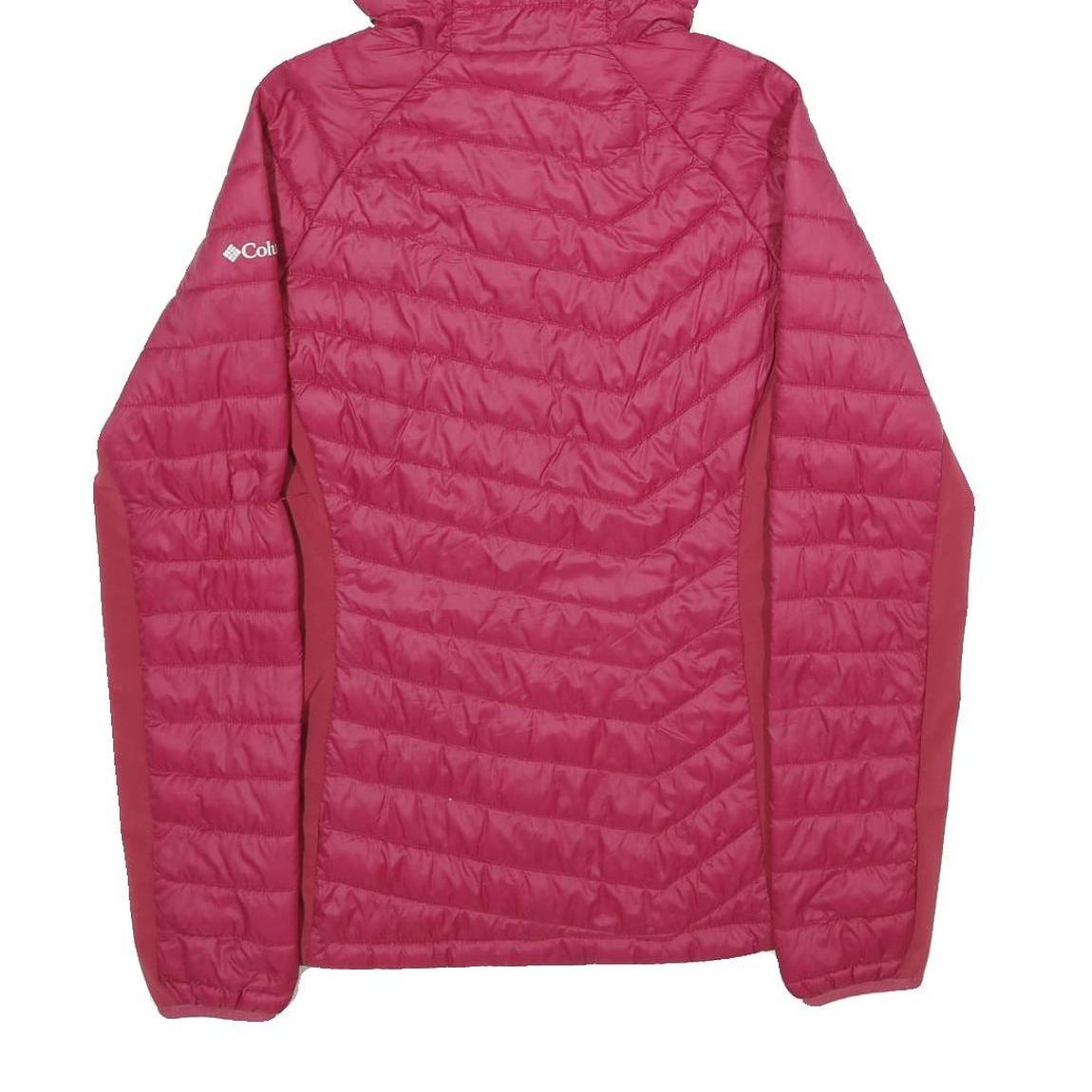 COLUMBIA Womens Red Bomber Jacket M Woven Plain Lightweight Hooded Zip