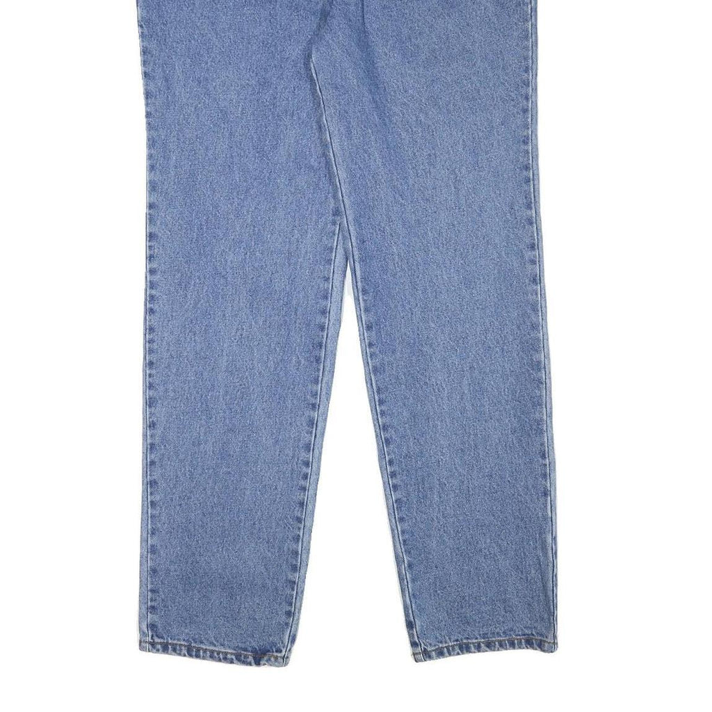 BOXX Mens Regular Fit Straight Blue Denim Jeans W34 L33 Classic Cotton Zip