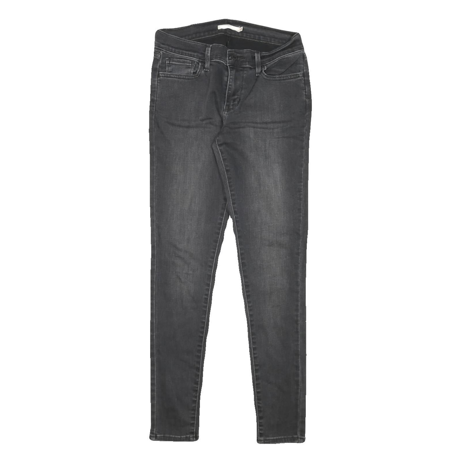 LEVI'S 710 Womens Slim Black Denim Raw W28 L29 Stretch Skinny Jeans