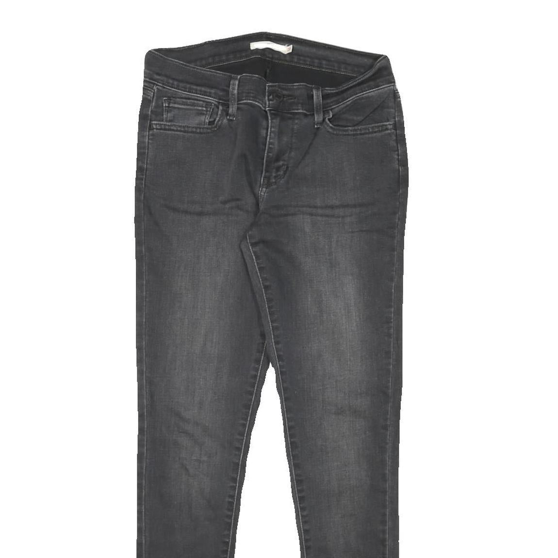 LEVI'S 710 Womens Slim Black Denim Raw W28 L29 Stretch Skinny Jeans