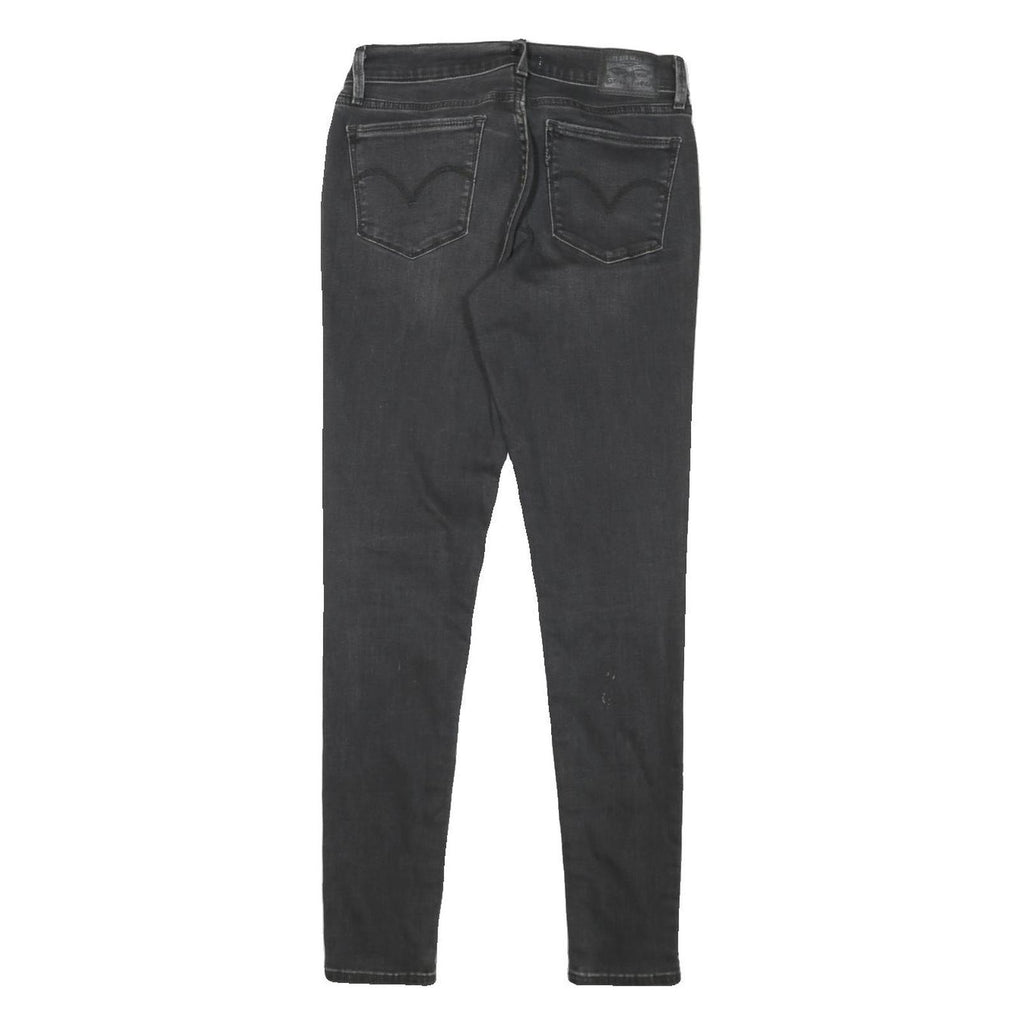 LEVI'S 710 Womens Slim Black Denim Raw W28 L29 Stretch Skinny Jeans