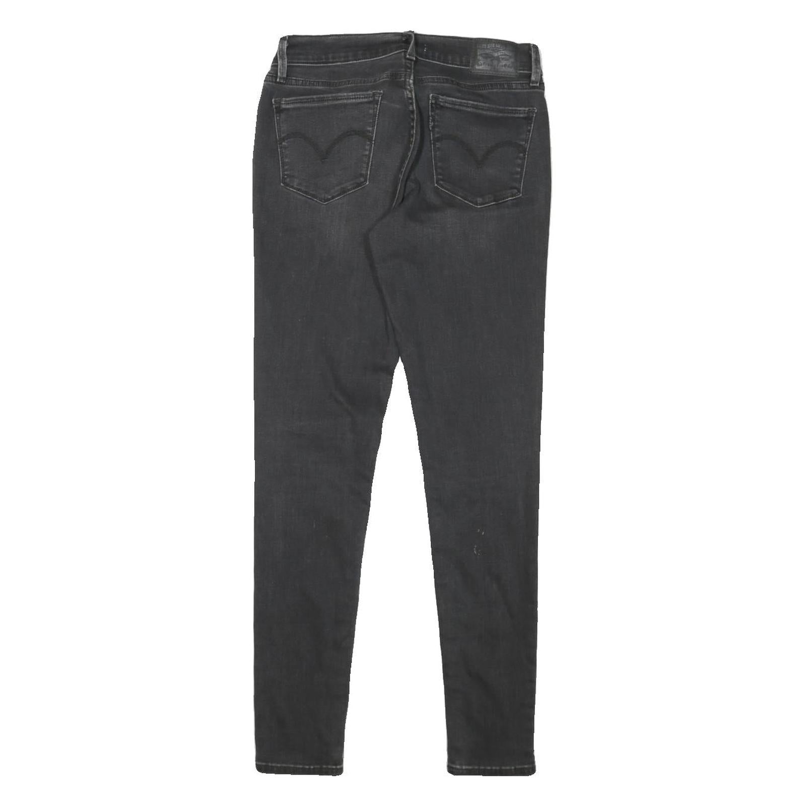LEVI'S 710 Womens Slim Black Denim Raw W28 L29 Stretch Skinny Jeans