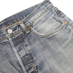 LEVI'S 501 Mens Jeans Blue Regular Straight Denim Medium W31 L32 Classic Button