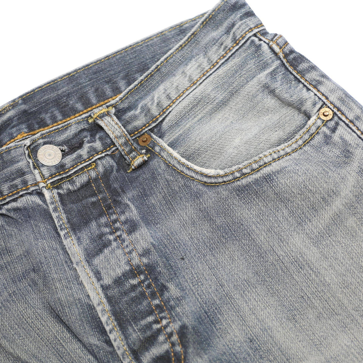 LEVI'S 501 Mens Jeans Blue Regular Straight Denim Medium W31 L32 Classic Button