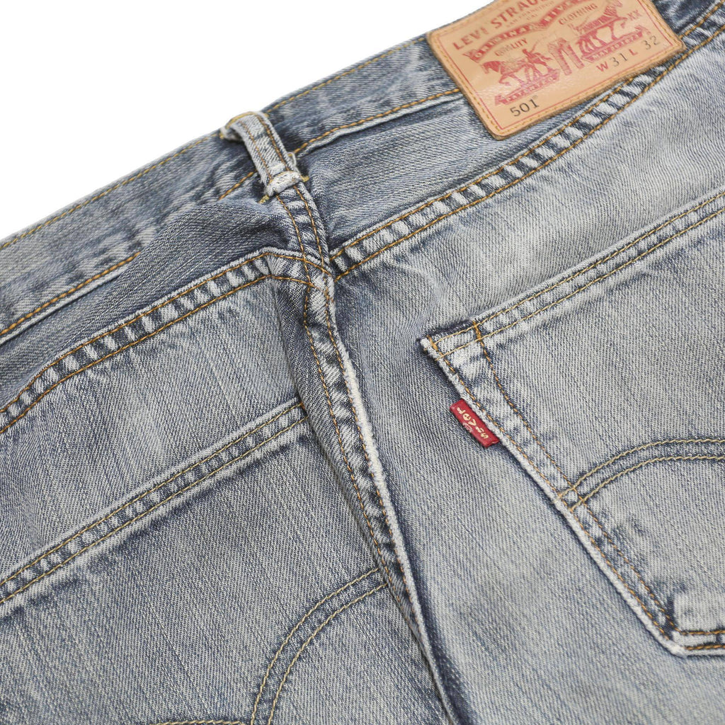 LEVI'S 501 Mens Jeans Blue Regular Straight Denim Medium W31 L32 Classic Button