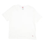 LEVI'S Mens White XL T-Shirt Short Sleeve V-Neck Plain Cotton Casual