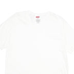 LEVI'S Mens White XL T-Shirt Short Sleeve V-Neck Plain Cotton Casual