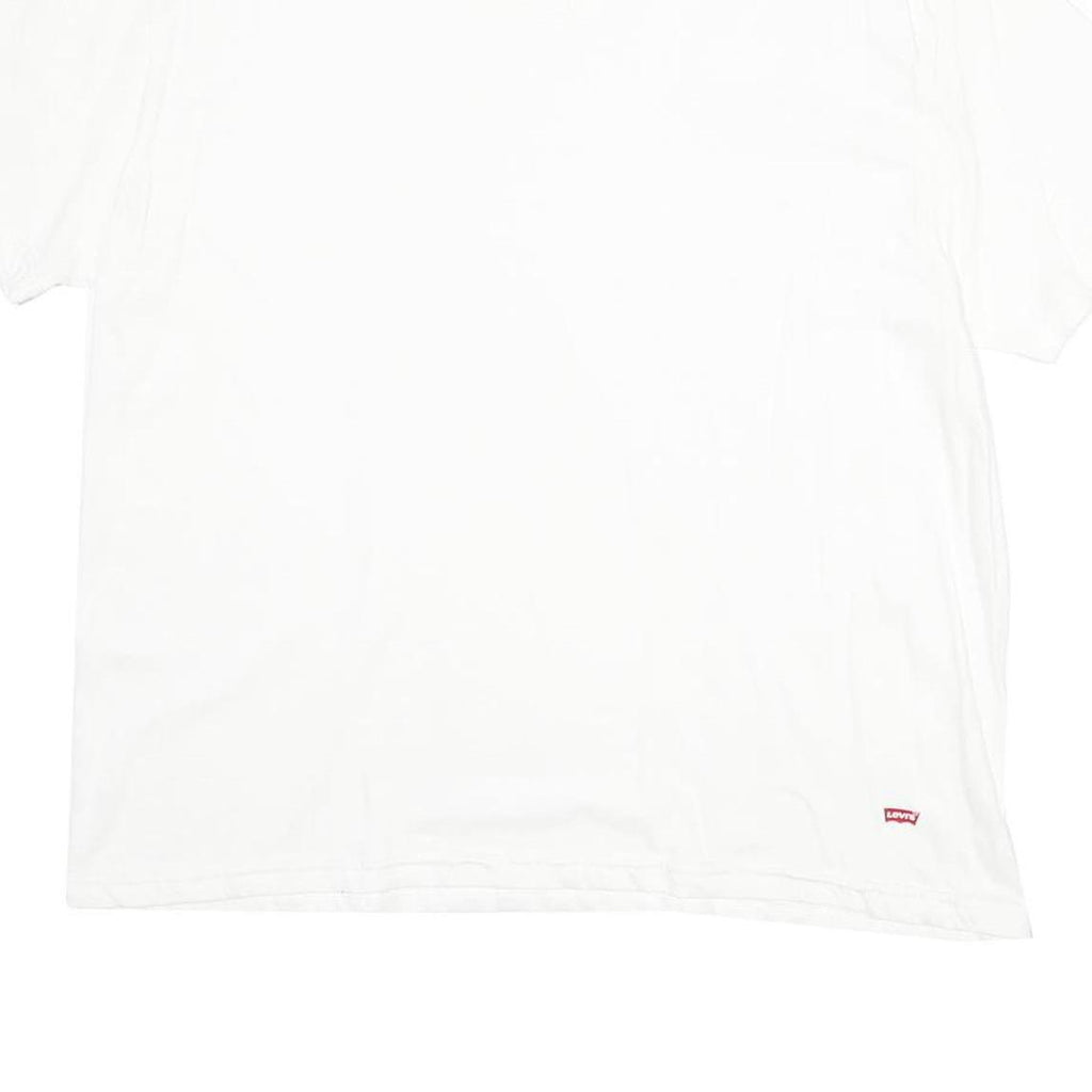 LEVI'S Mens White XL T-Shirt Short Sleeve V-Neck Plain Cotton Casual