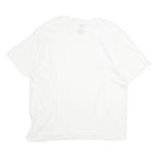 LEVI'S Mens White XL T-Shirt Short Sleeve V-Neck Plain Cotton Casual