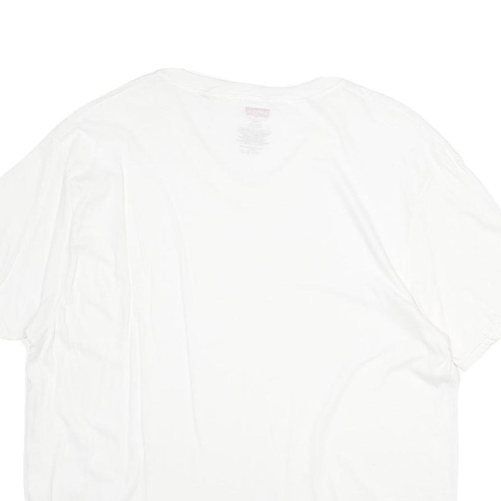LEVI'S Mens White XL T-Shirt Short Sleeve V-Neck Plain Cotton Casual