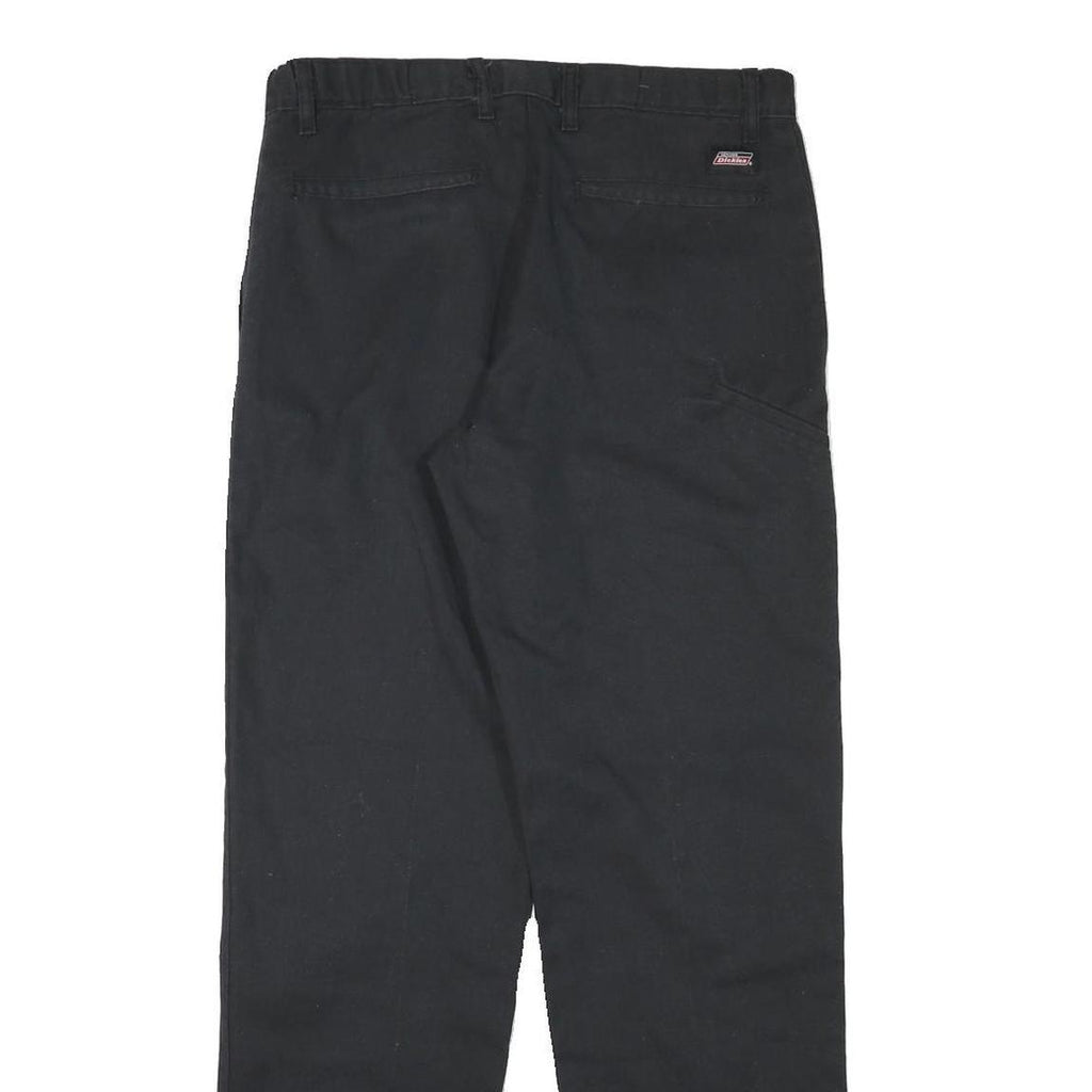 DICKIES Mens Cotton Blend Black Regular Straight Trousers W31 L31 Classic